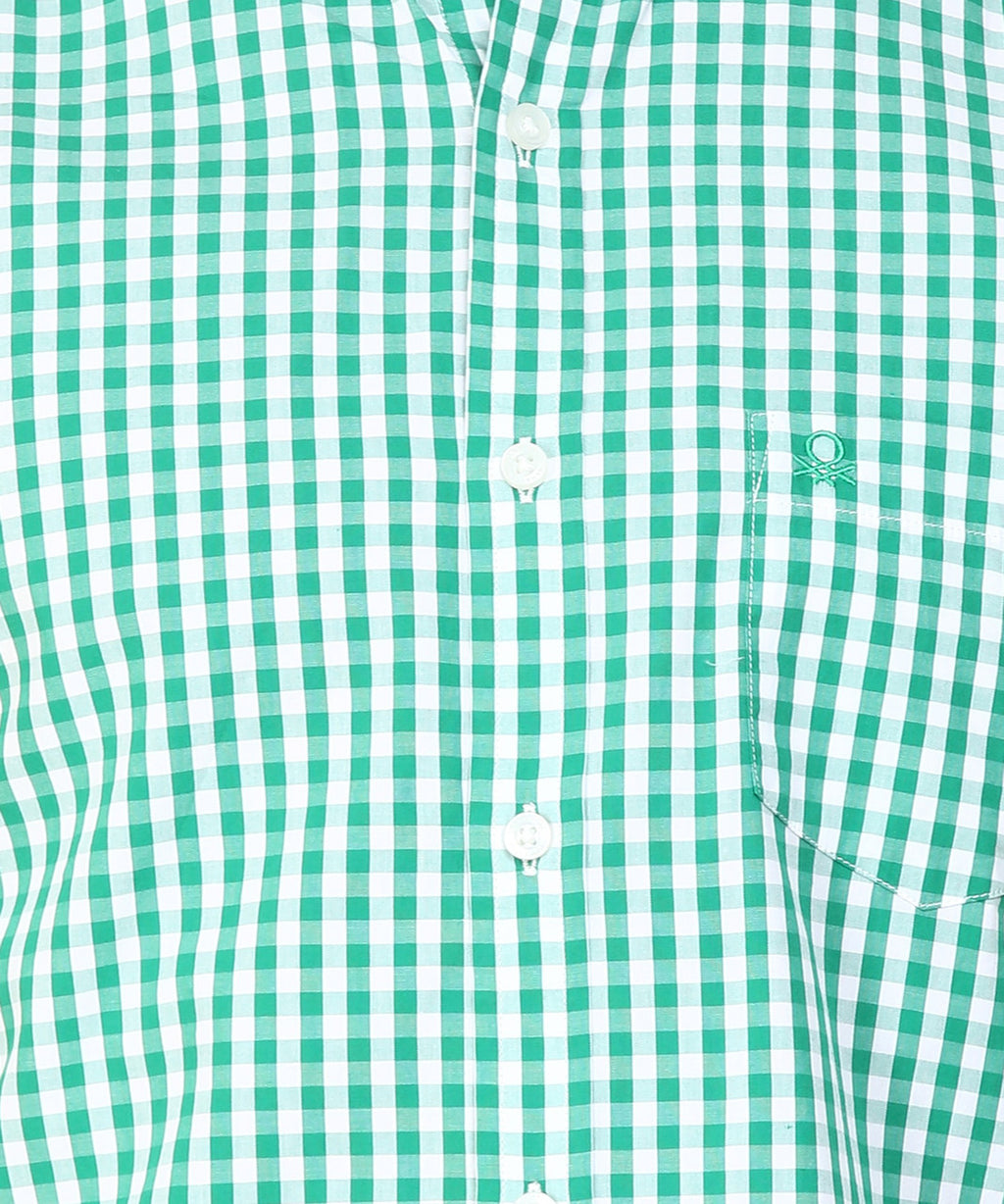 UCB green checked shirt